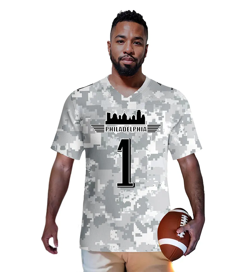 #1 Hurts Philadelphia Eagles Jersey Salute to Star Players Camouflage Jersey American Football New Fashion Jersey