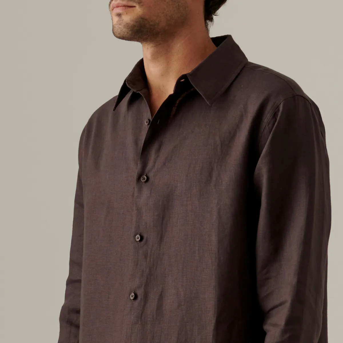 100% Linen Shirt in Kohl - Mens