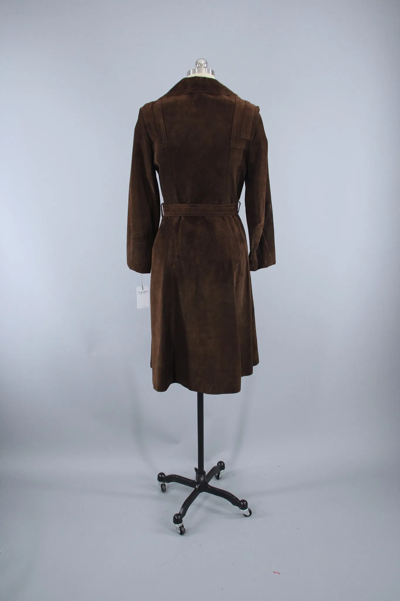 1970s Vintage Brown Suede Trench Coat