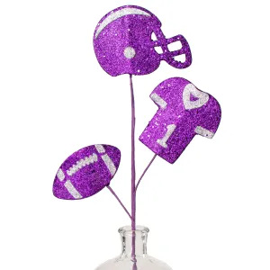 24" Glitter Helmet, Jersey, Football Pick: Purple & Silver