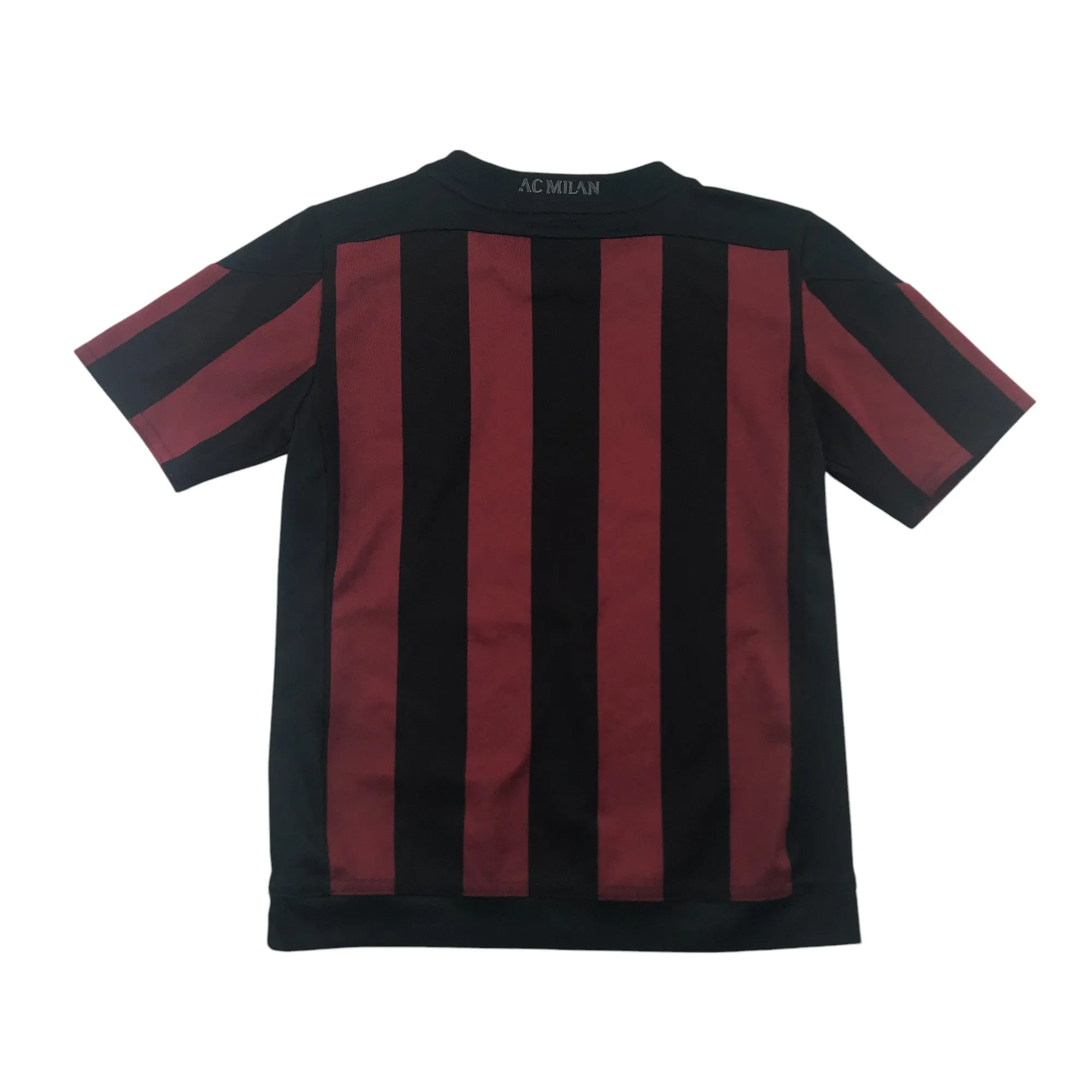 Adidas AC Milan football strip 7-8 years red and black stripy short sleeve