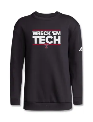 Adidas Texas Tech "Wreck Em Tech" 2024 Youth Fleece Crew Sweatshirt