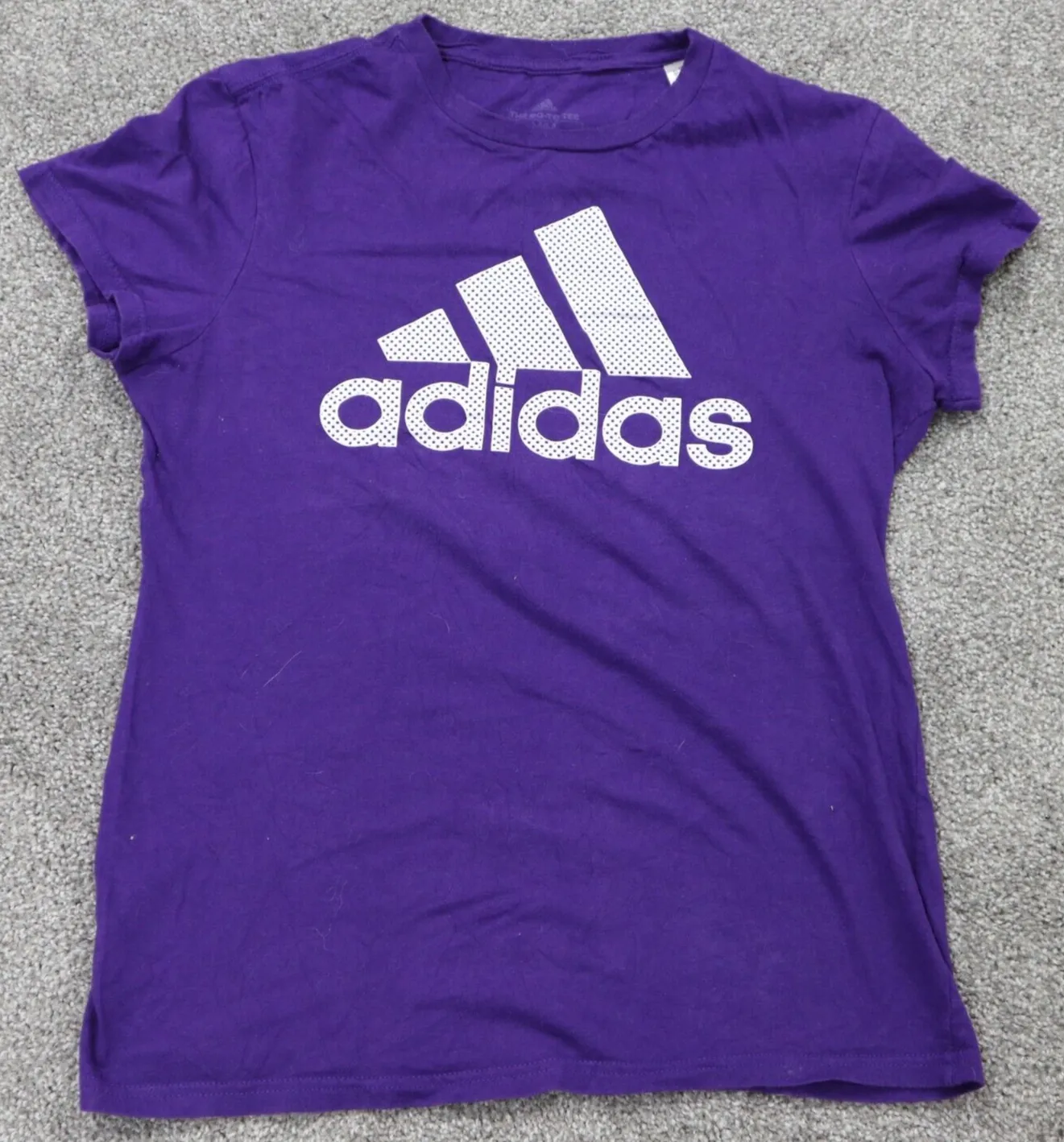 Adidas Womens Sports Graphics T Shirt Short Sleeves Purple Medium Round Neck