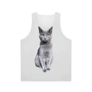 Adorable Russian Blue Cat Kitten Unisex Tank Top