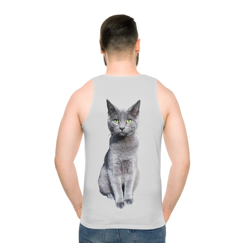 Adorable Russian Blue Cat Kitten Unisex Tank Top