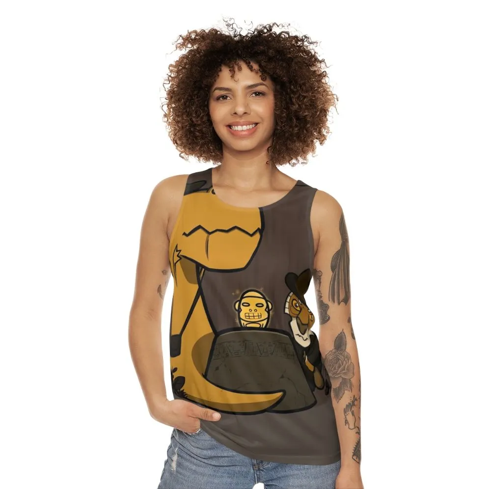 Adventurous Dinosaur and Tiger Unisex Tank Top