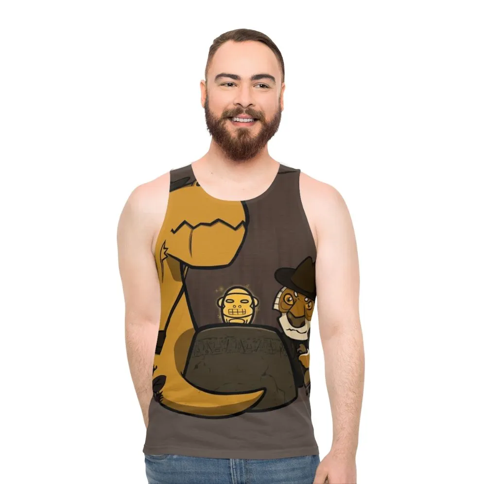 Adventurous Dinosaur and Tiger Unisex Tank Top