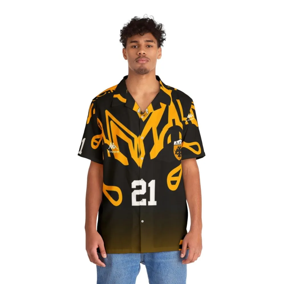 AEK Retro 1997 Homage Hawaiian Shirt - Vintage Greek Football Apparel