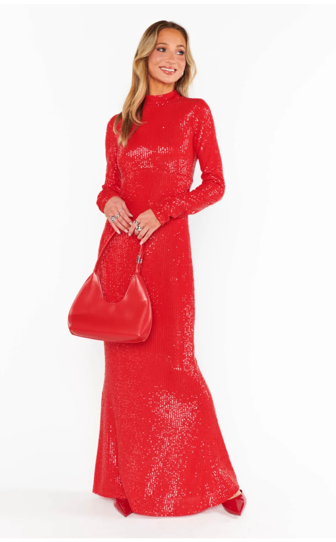 All Out Maxi Dress- Red Sequins