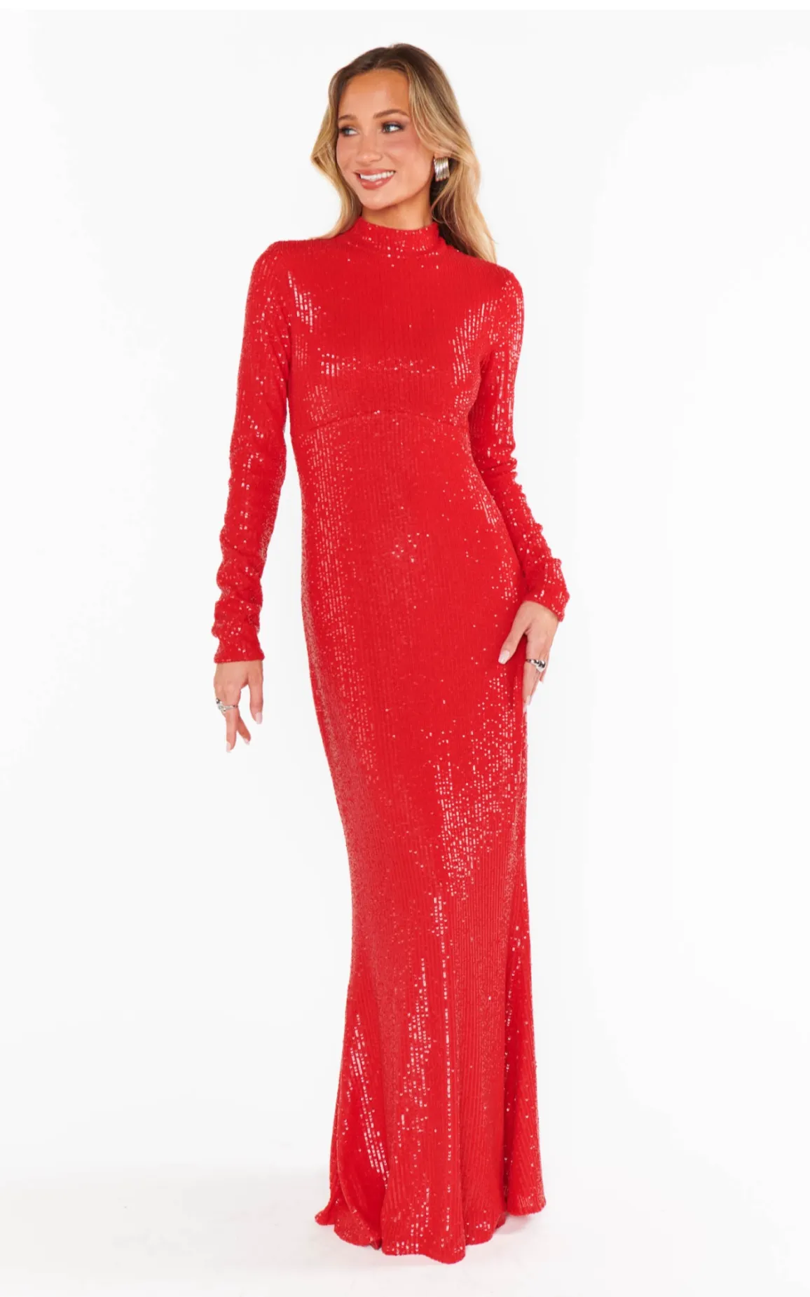 All Out Maxi Dress- Red Sequins