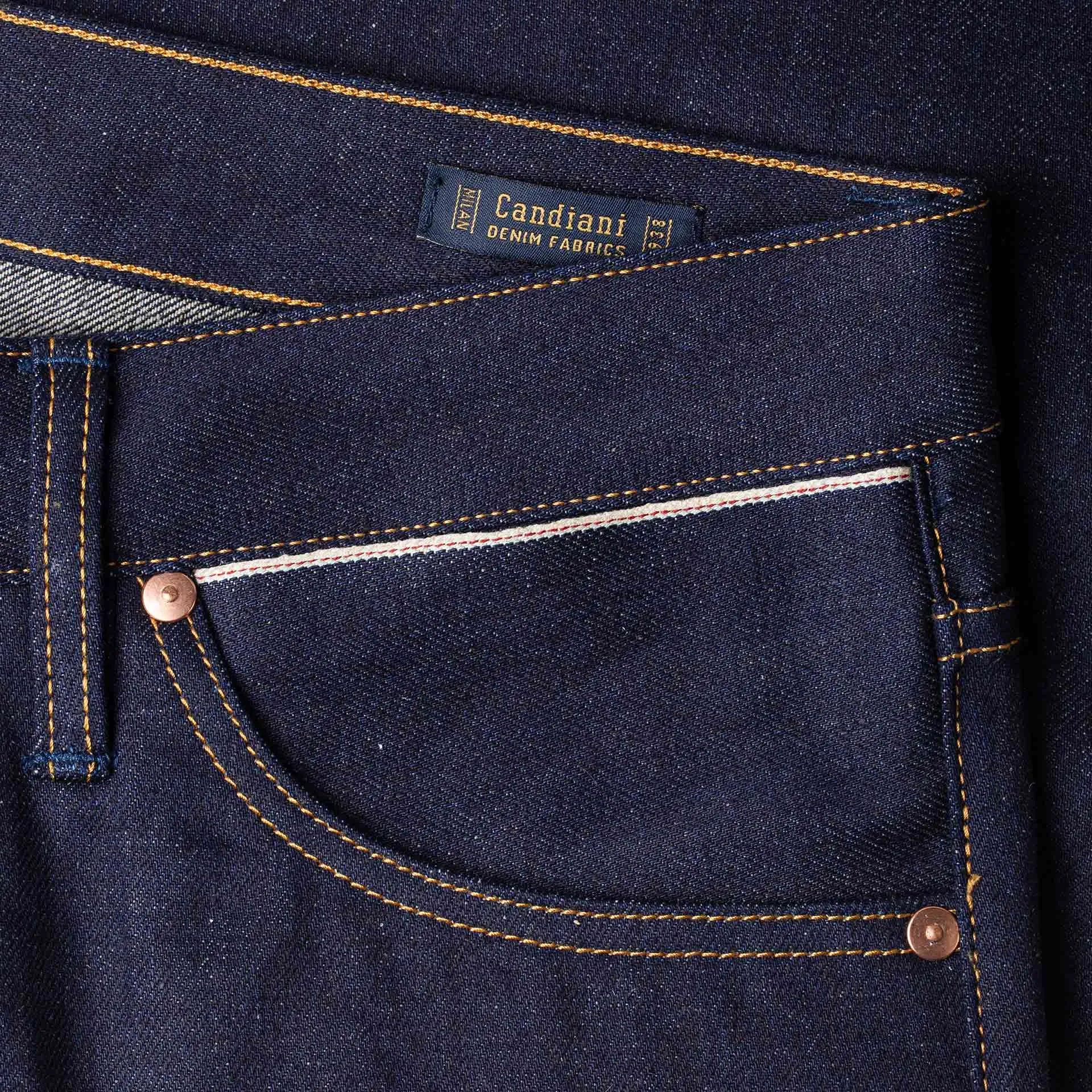 B-01 SLIM 14 oz. easy fade hemp selvedge