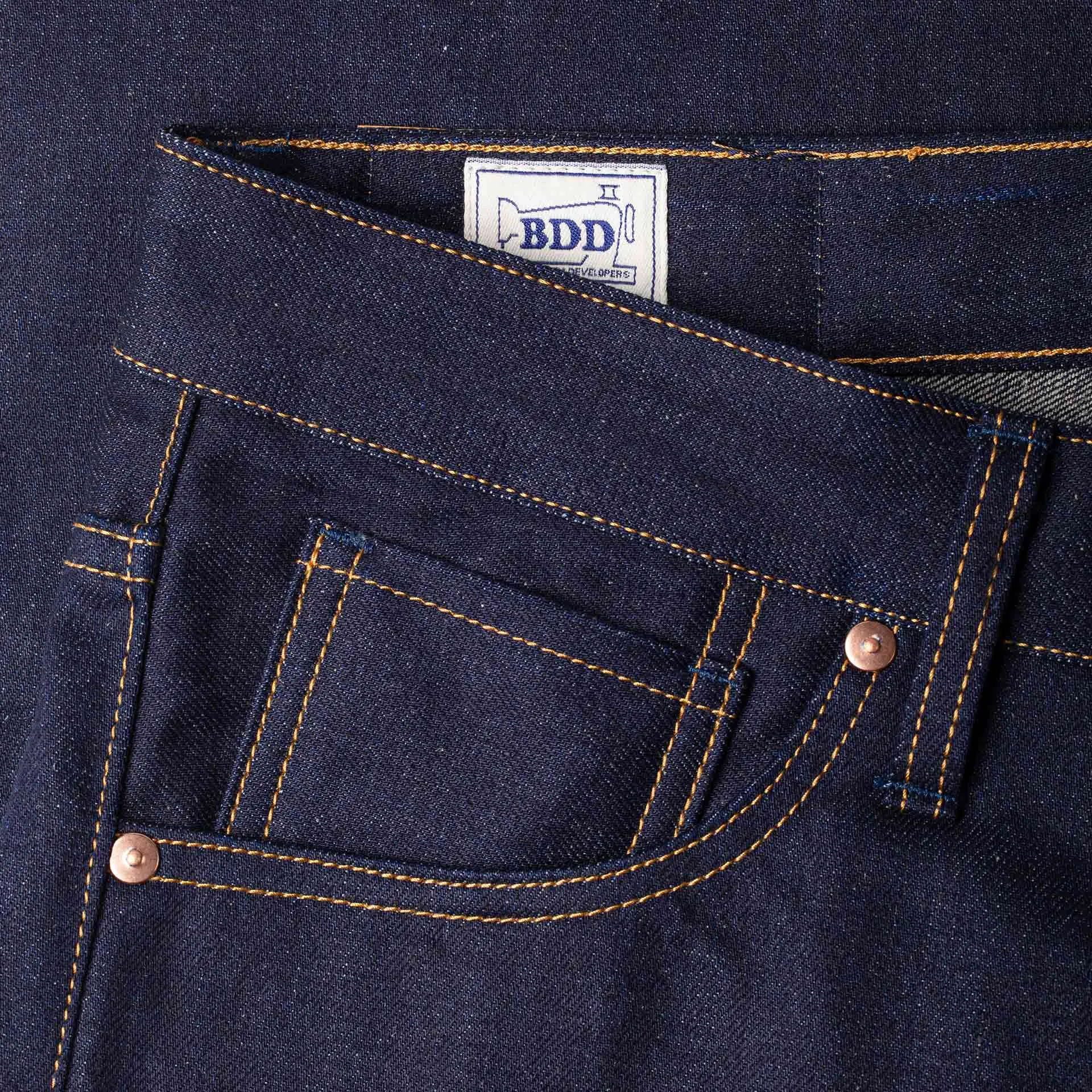 B-01 SLIM 14 oz. easy fade hemp selvedge