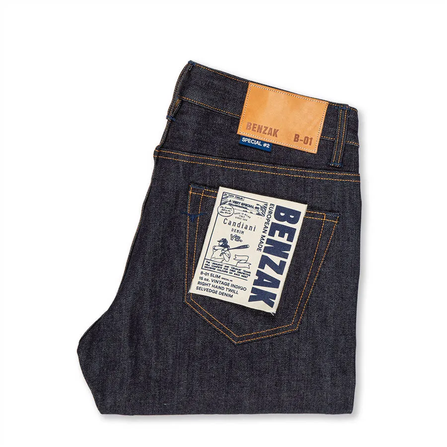 B-01 SLIM special #2 15 oz. vintage indigo selvedge