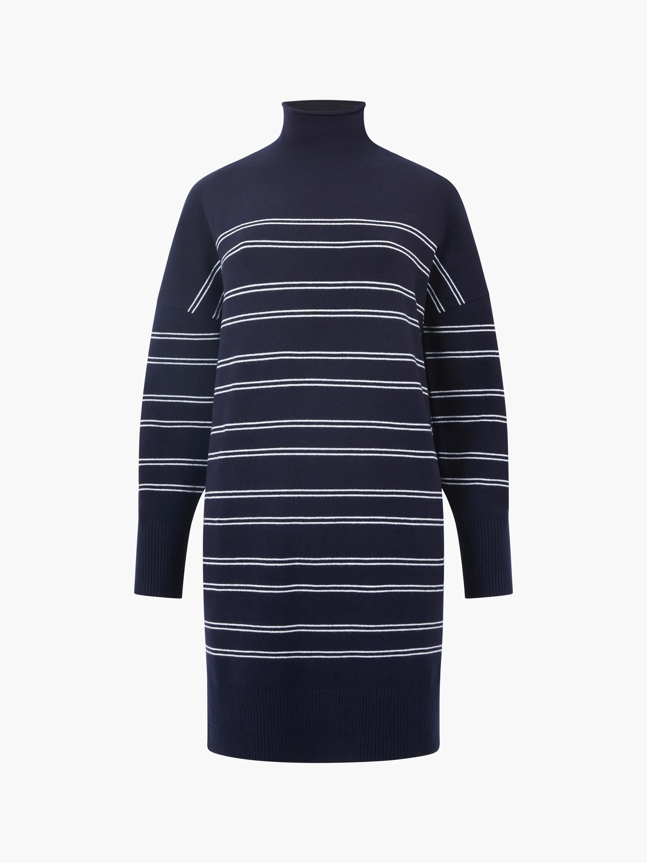 Babysoft Striped Roll Neck Mini Dress