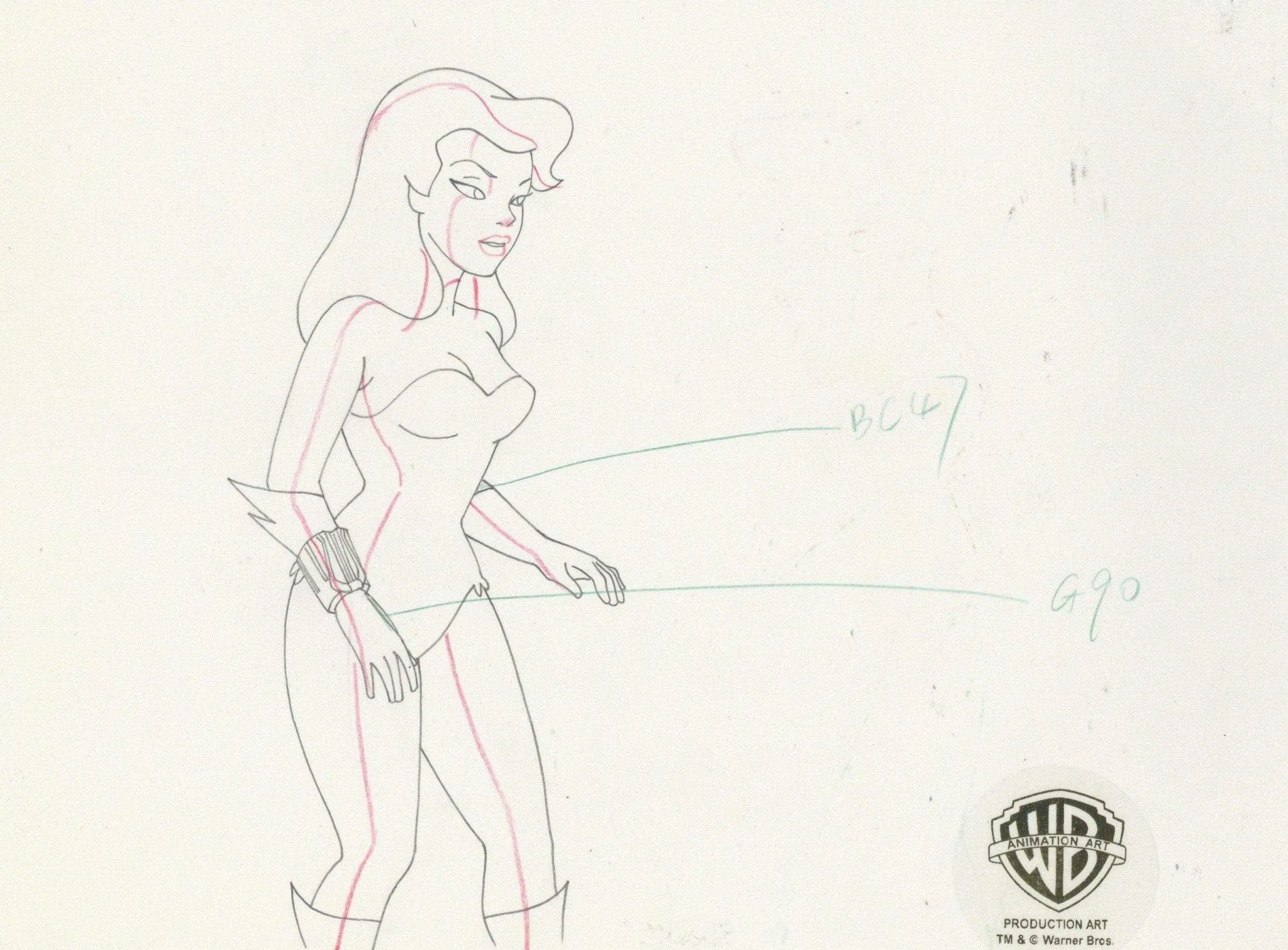 Batman The Animated Series Original Production Drawing: Poison Ivy