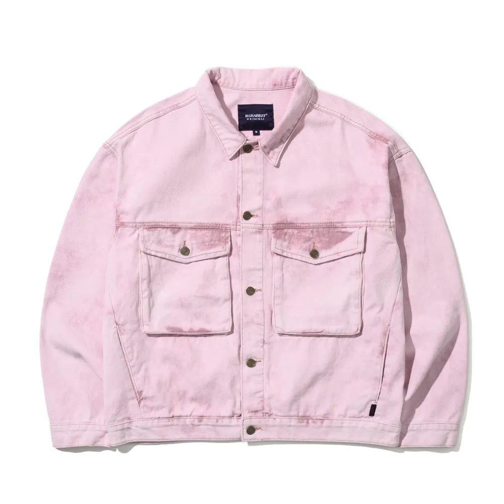 BIG CARGO LOOSEFIT DENIM JACKET PIGMENT PINK