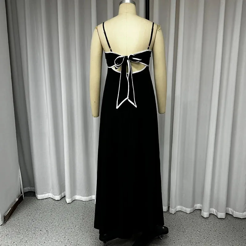 Black Party Maxi Dress with Unique Cut-Outs