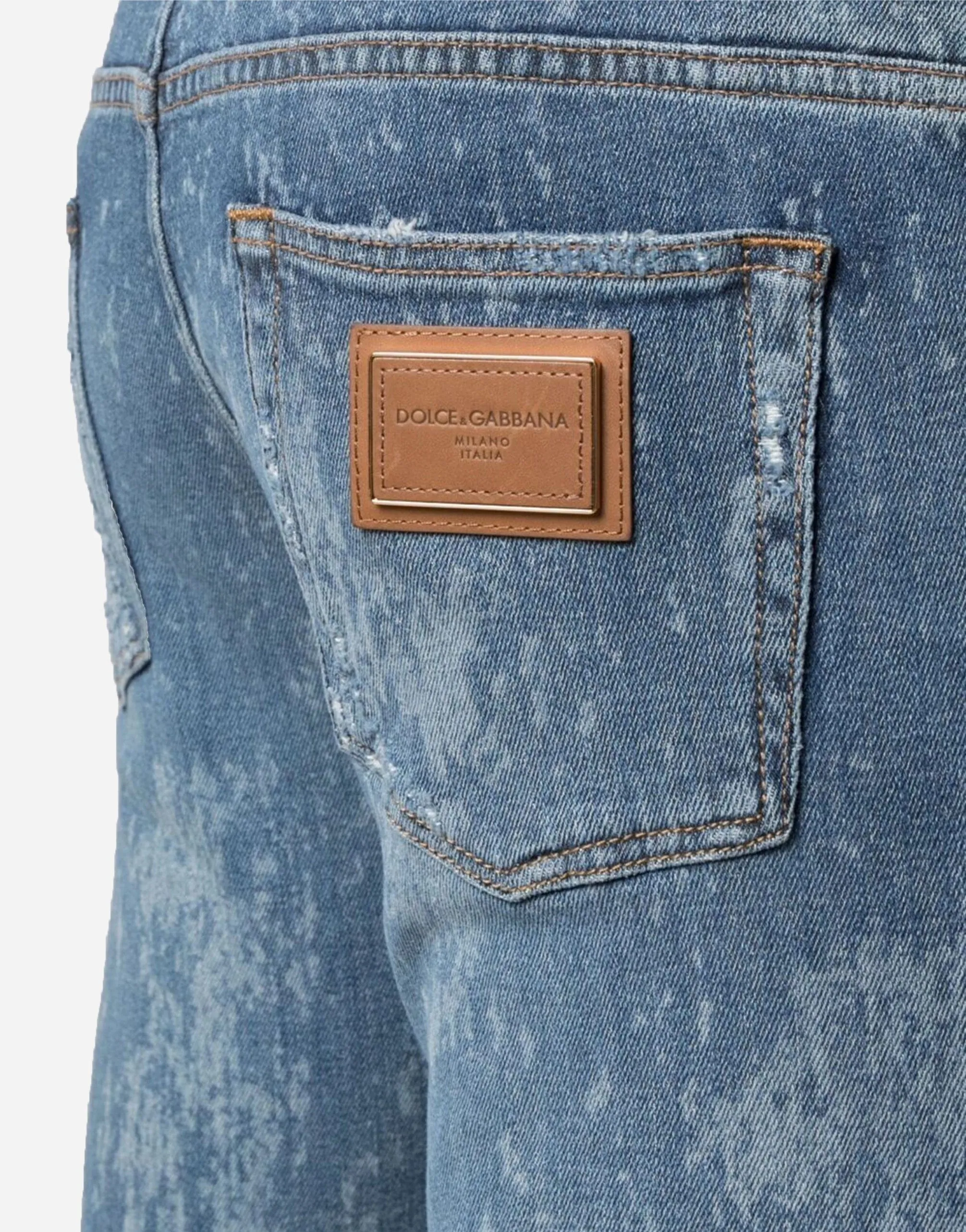 Bleached-Effect Slim-Fit Jeans