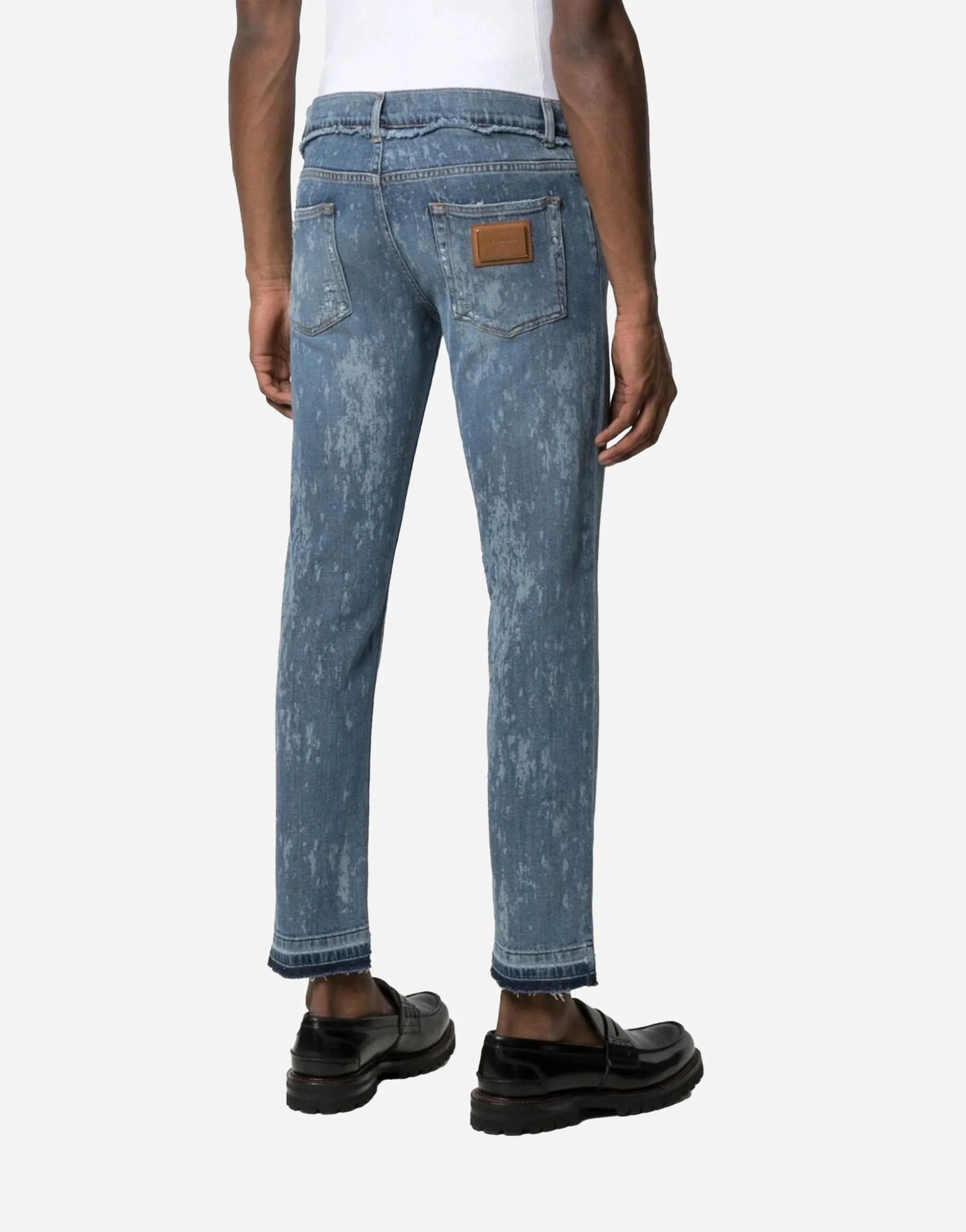 Bleached-Effect Slim-Fit Jeans