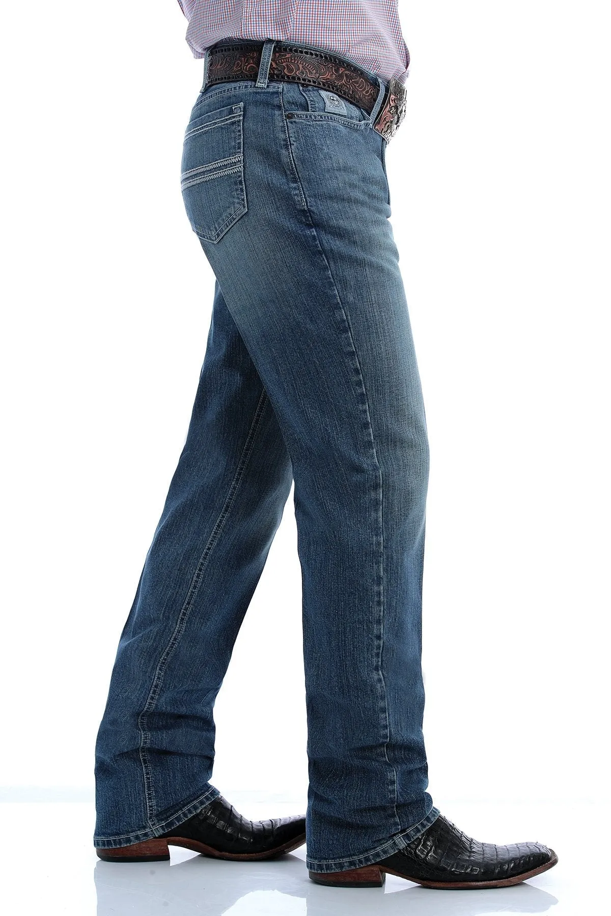 CINCH MEN'S SLIM FIT SILVER LABEL JEAN - MEDIUM STONEWASH STYLE MB98034015