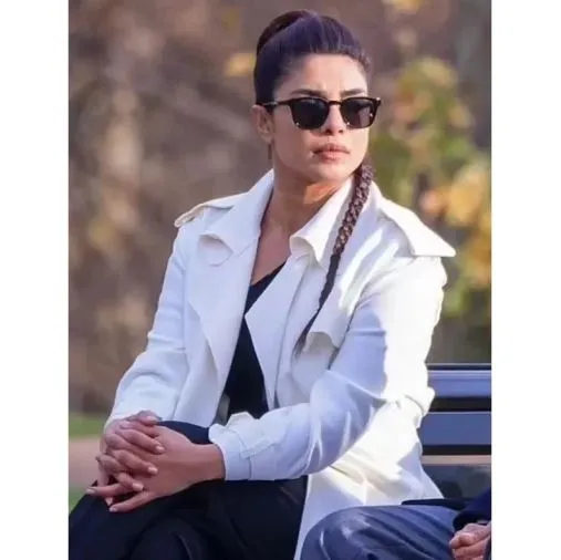 Citadel 2023 Priyanka Chopra White Cotton Trench Coat