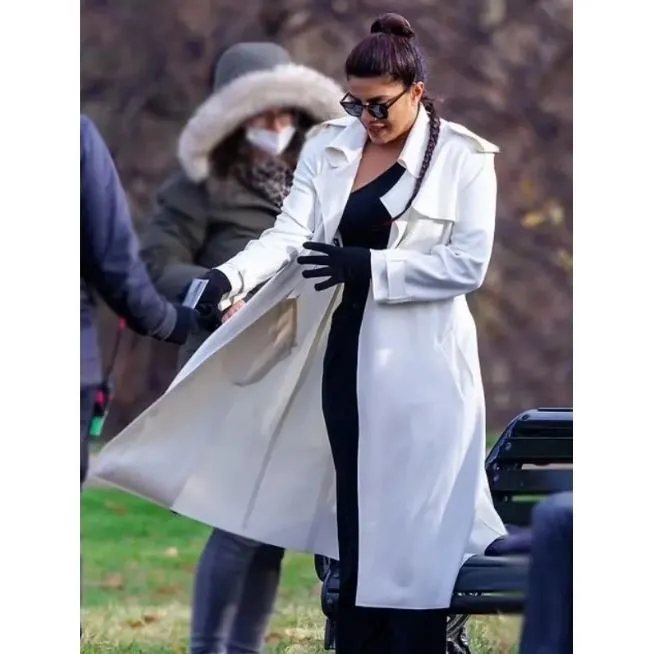 Citadel 2023 Priyanka Chopra White Cotton Trench Coat