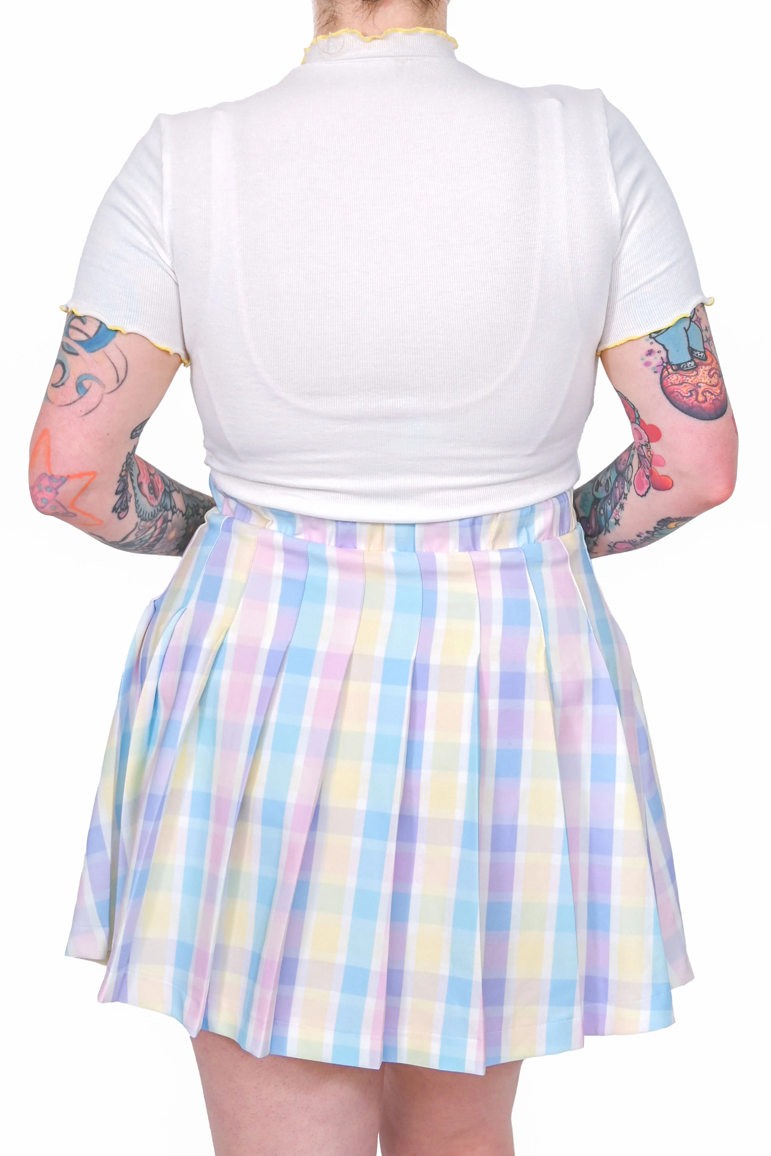 Claire Pleated Skirt - Rainbow Plaid - XS, S, M left!