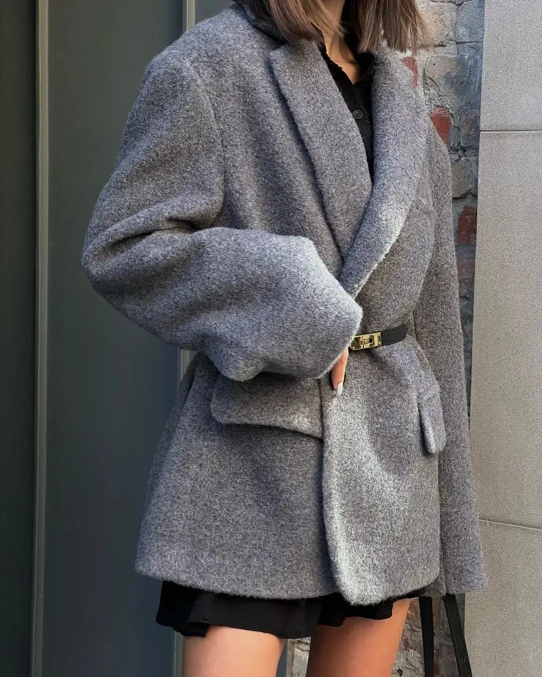 Classy warm wool long and short trench coat fall coat autumn coat