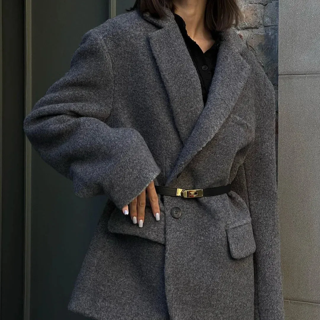 Classy warm wool long and short trench coat fall coat autumn coat