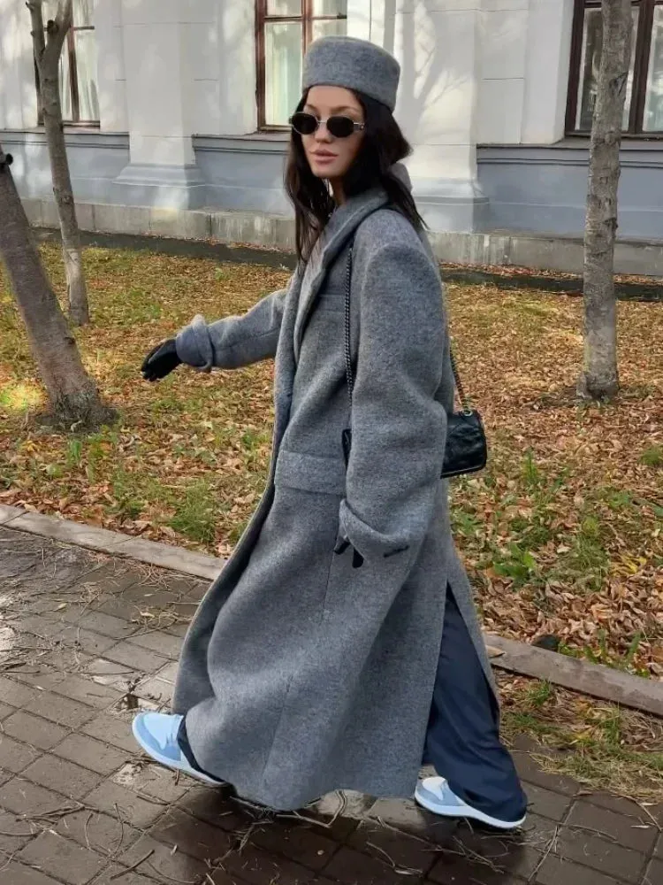 Classy warm wool long and short trench coat fall coat autumn coat