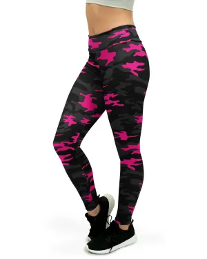 Dark Pink Camo Yoga Pants