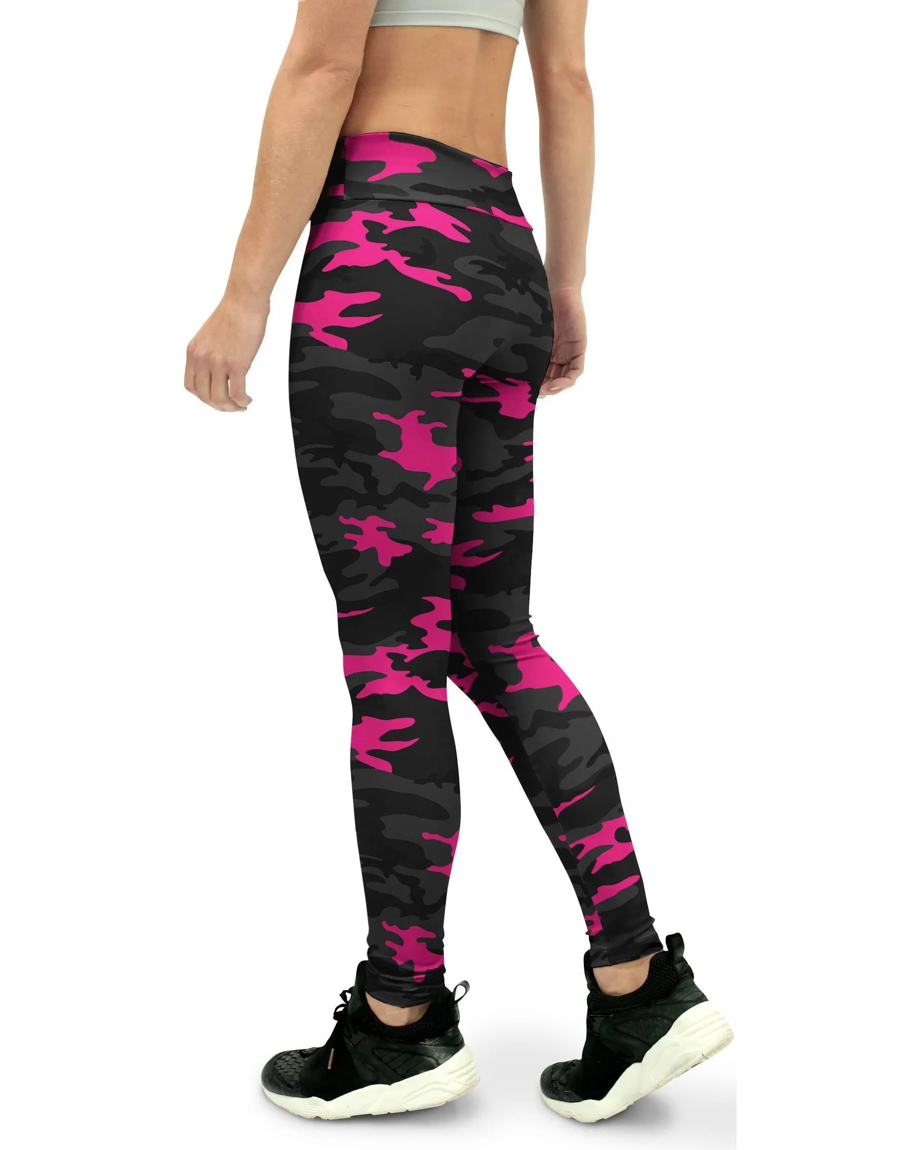 Dark Pink Camo Yoga Pants