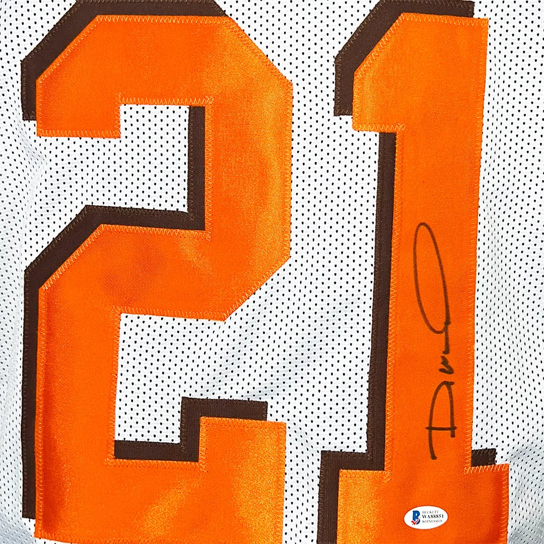 Denzel Ward Signed Cleveland White Football Jersey (Beckett)