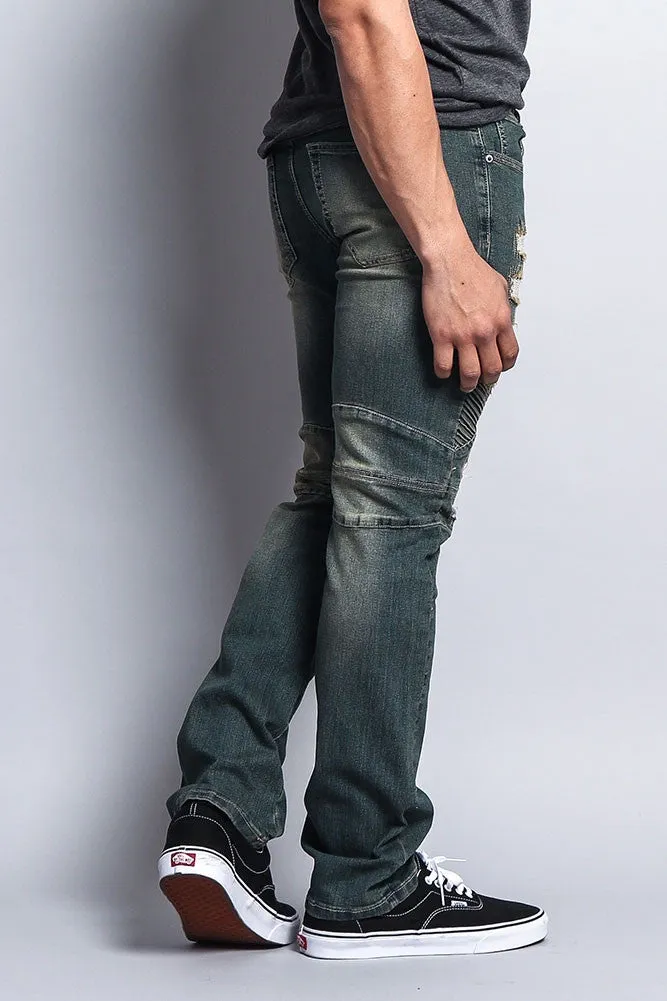 Destroyed Slim Fit Biker Jeans