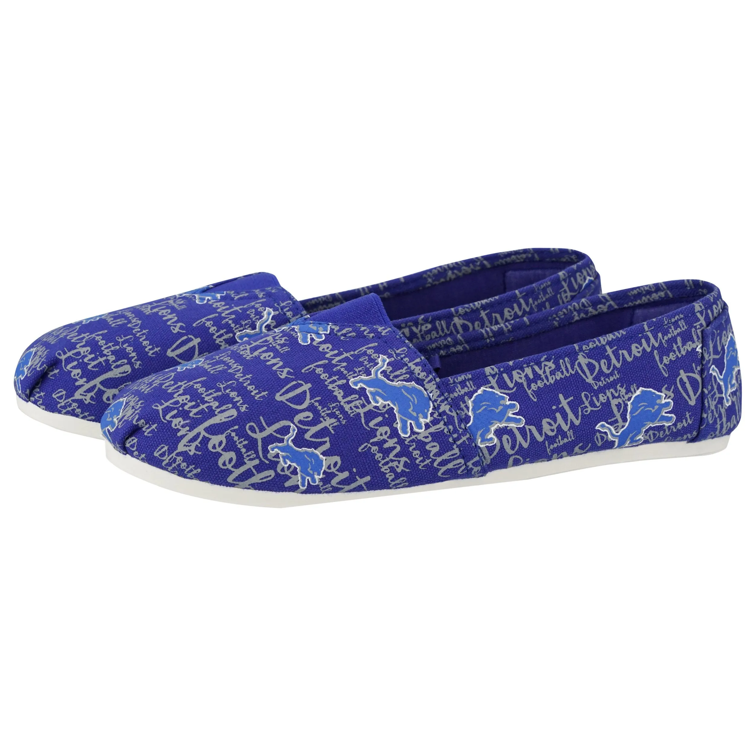 Detroit Lions NFL Womens Script Print Canvas Shoes