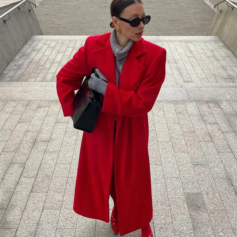 Elegant long trench coat wool coat classy fall coat