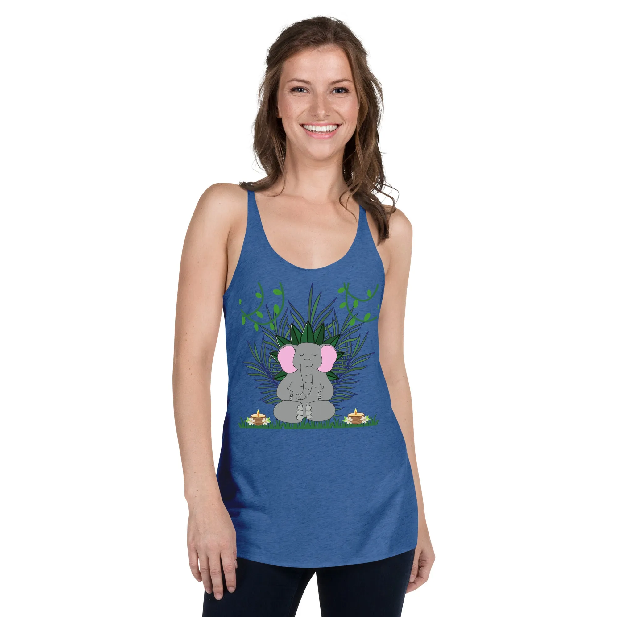 Elephant graphic racerback tanks for women