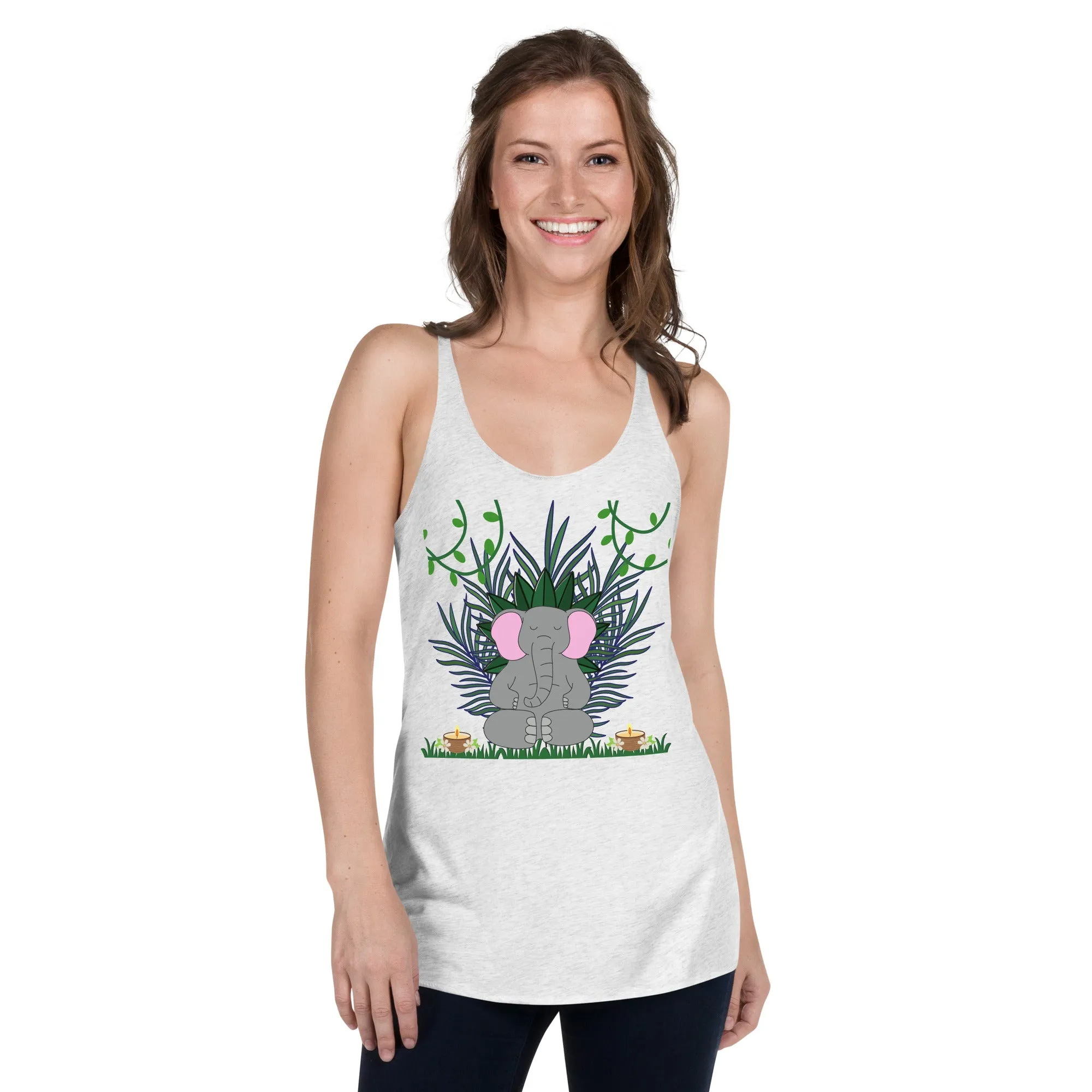 Elephant graphic racerback tanks for women