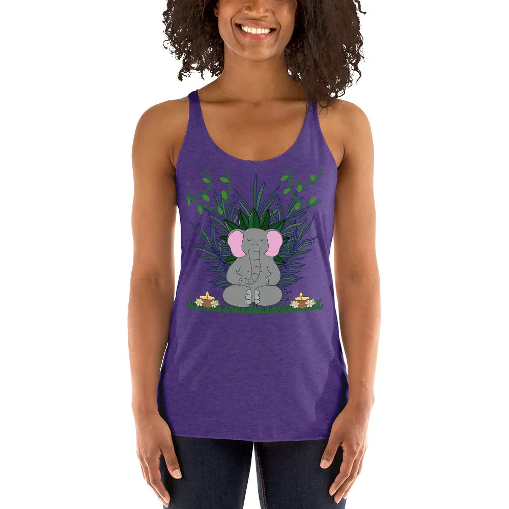 Elephant graphic racerback tanks for women