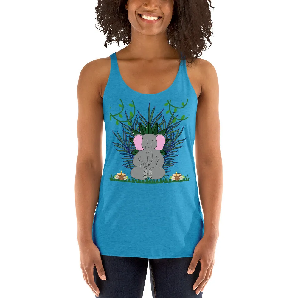 Elephant graphic racerback tanks for women