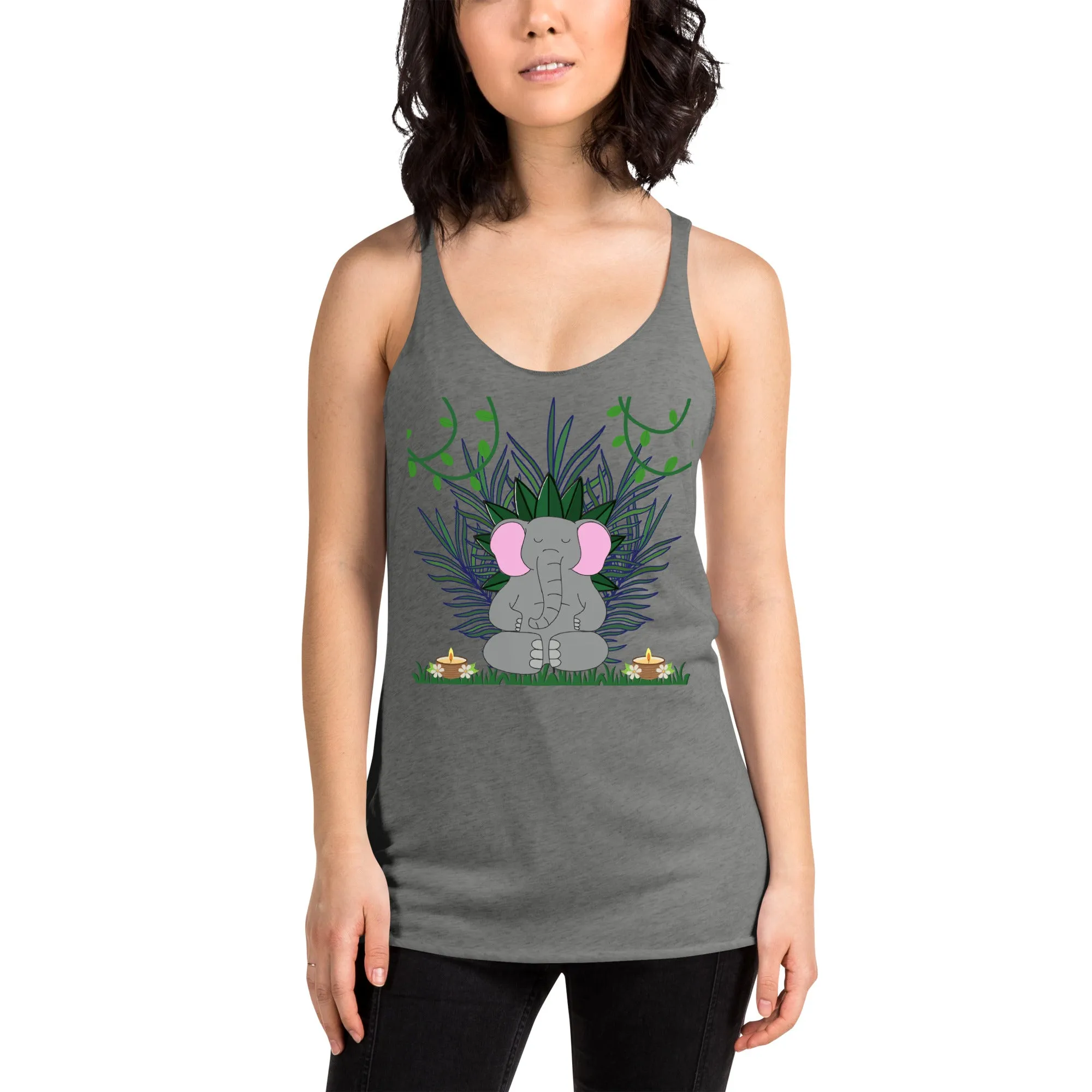 Elephant graphic racerback tanks for women