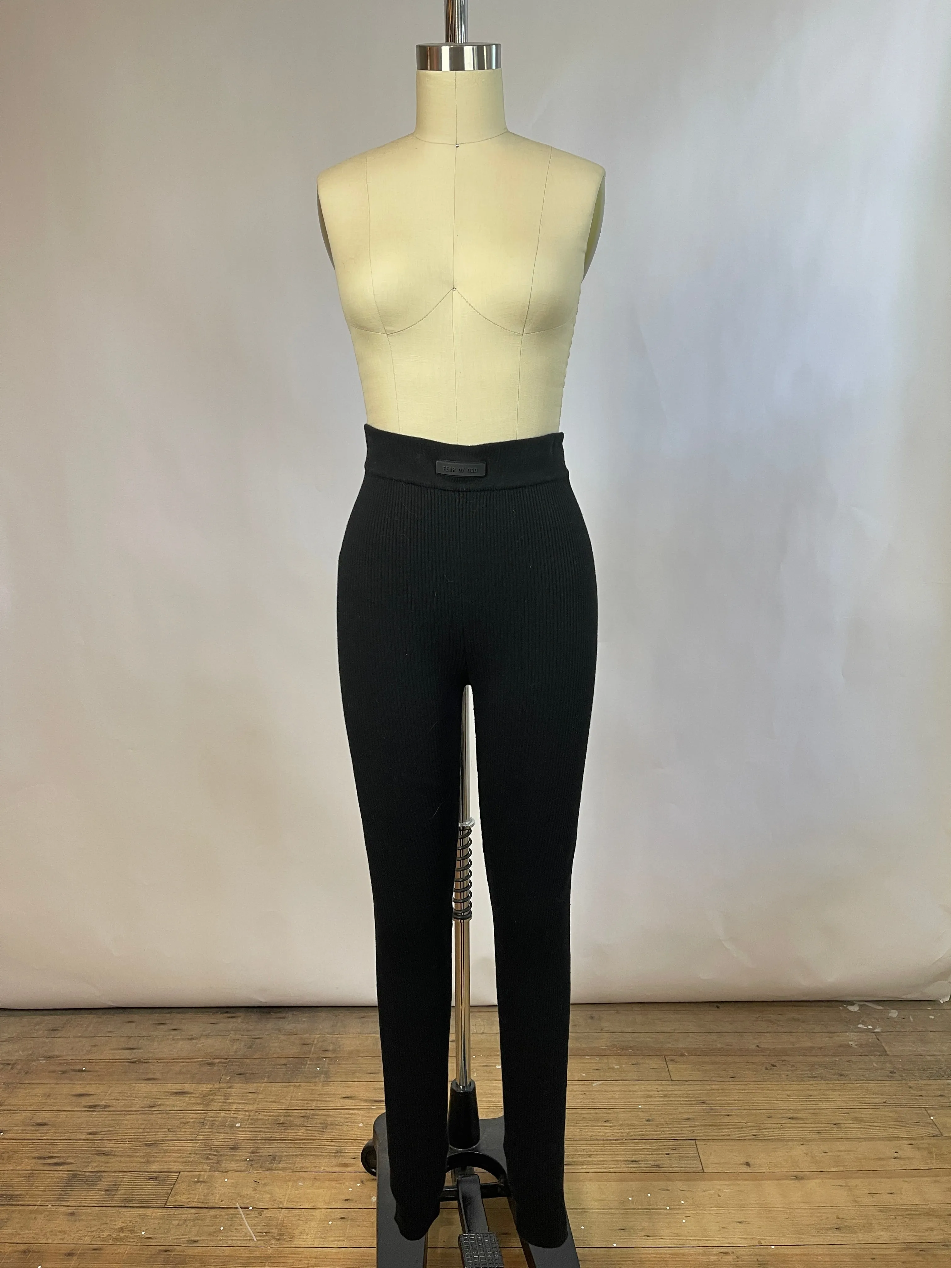 Essentials Fear of God Black Ribbed Leggings (L)