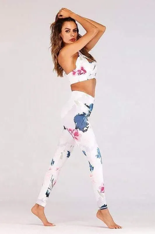 floral hollow out bandage  yoga wear