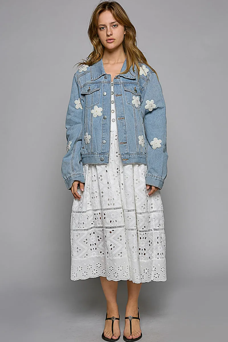 Flower Patch Denim Jacket by POL