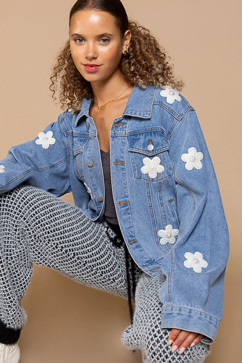 Flower Patch Denim Jacket by POL