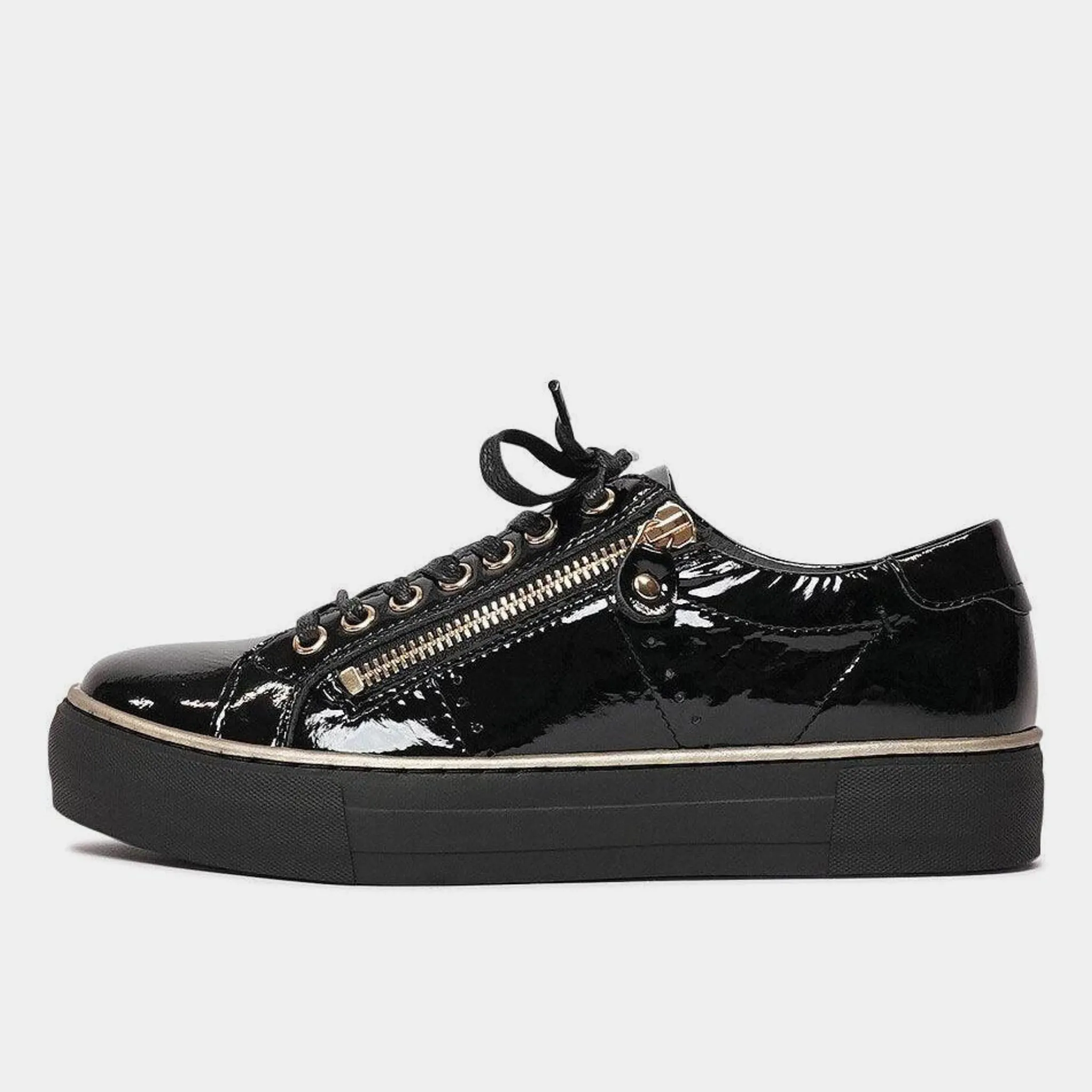 Froggy Black Patent Leather Sneakers