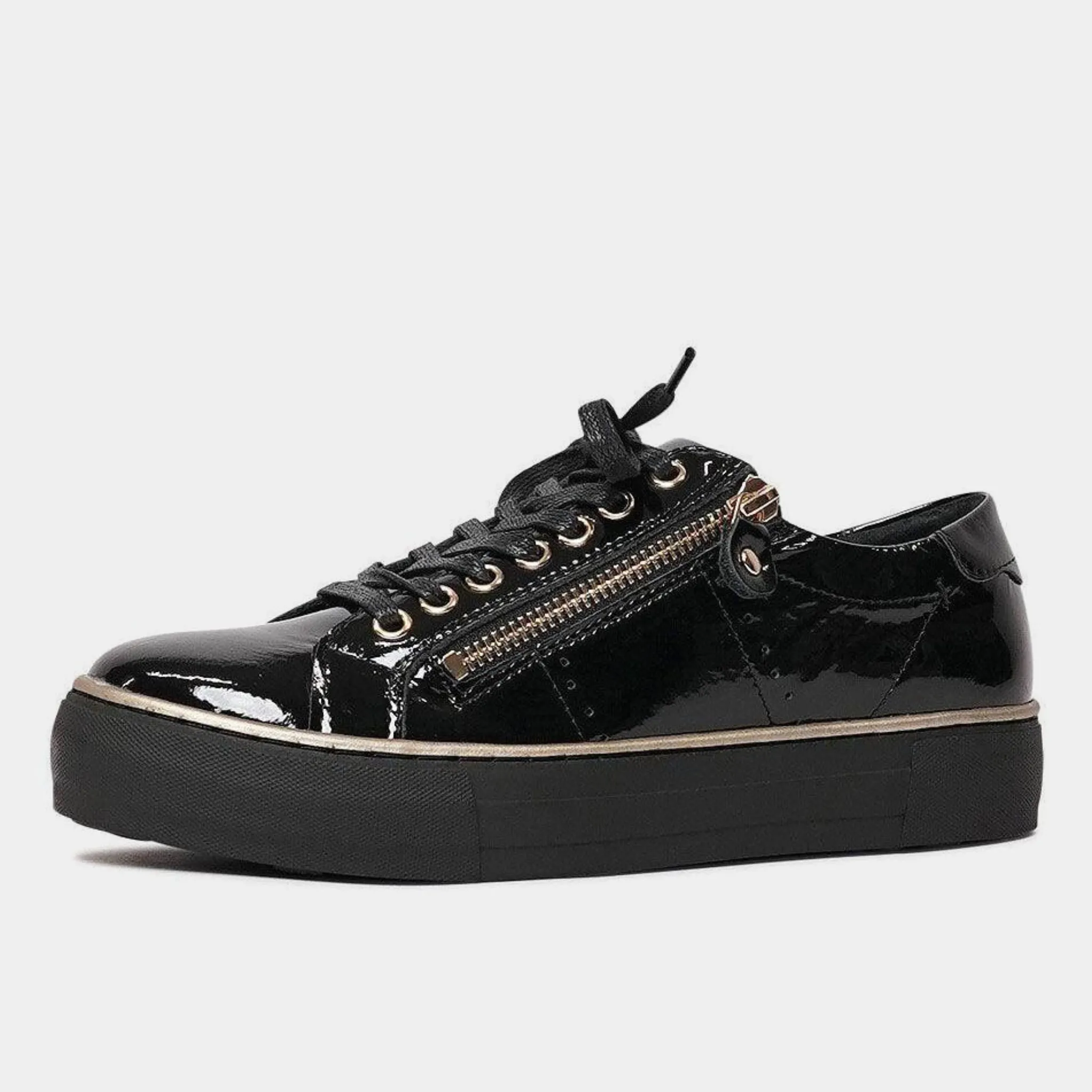 Froggy Black Patent Leather Sneakers