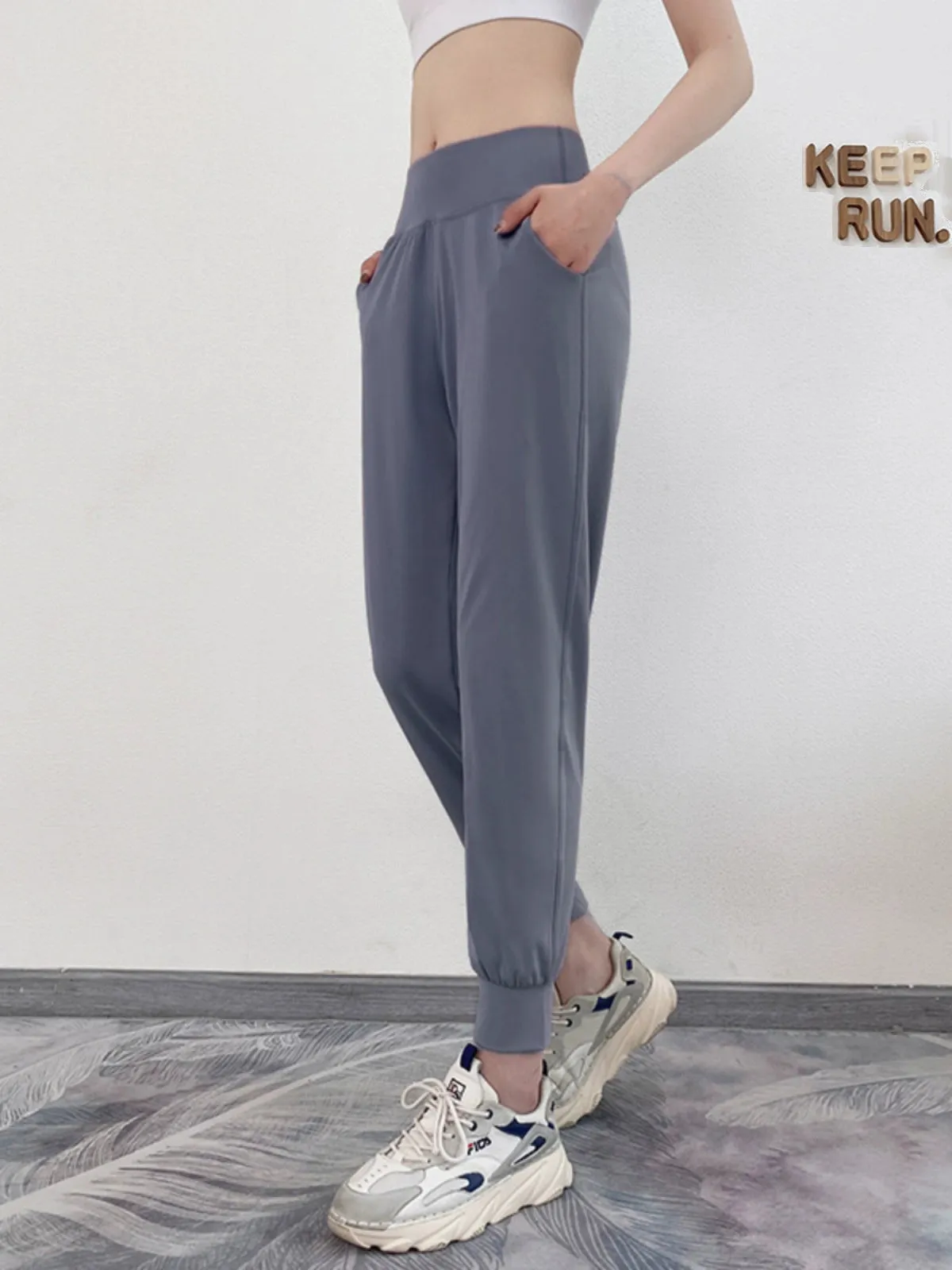 High Waist Ankle-Tied Slim-Fit Professional Running Yoga Sweatpants