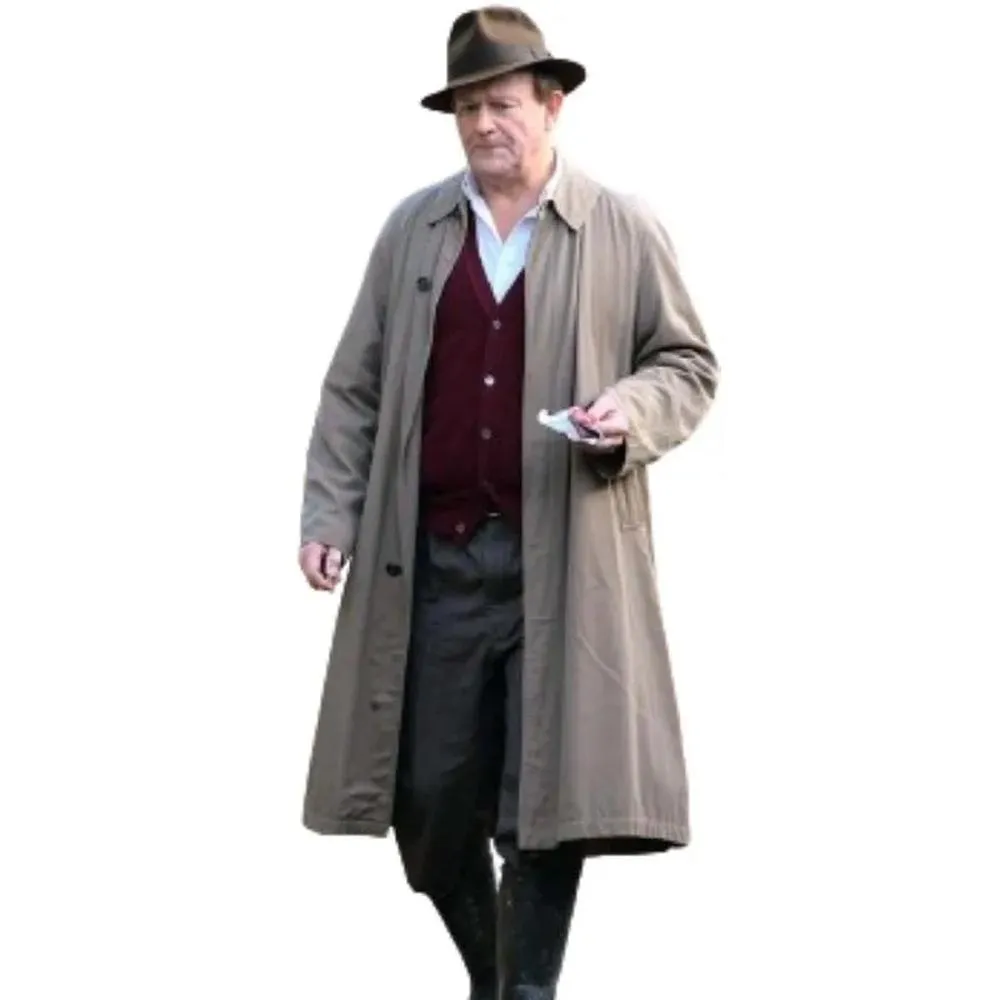 Hugh Bonneville Trench Beige Coat