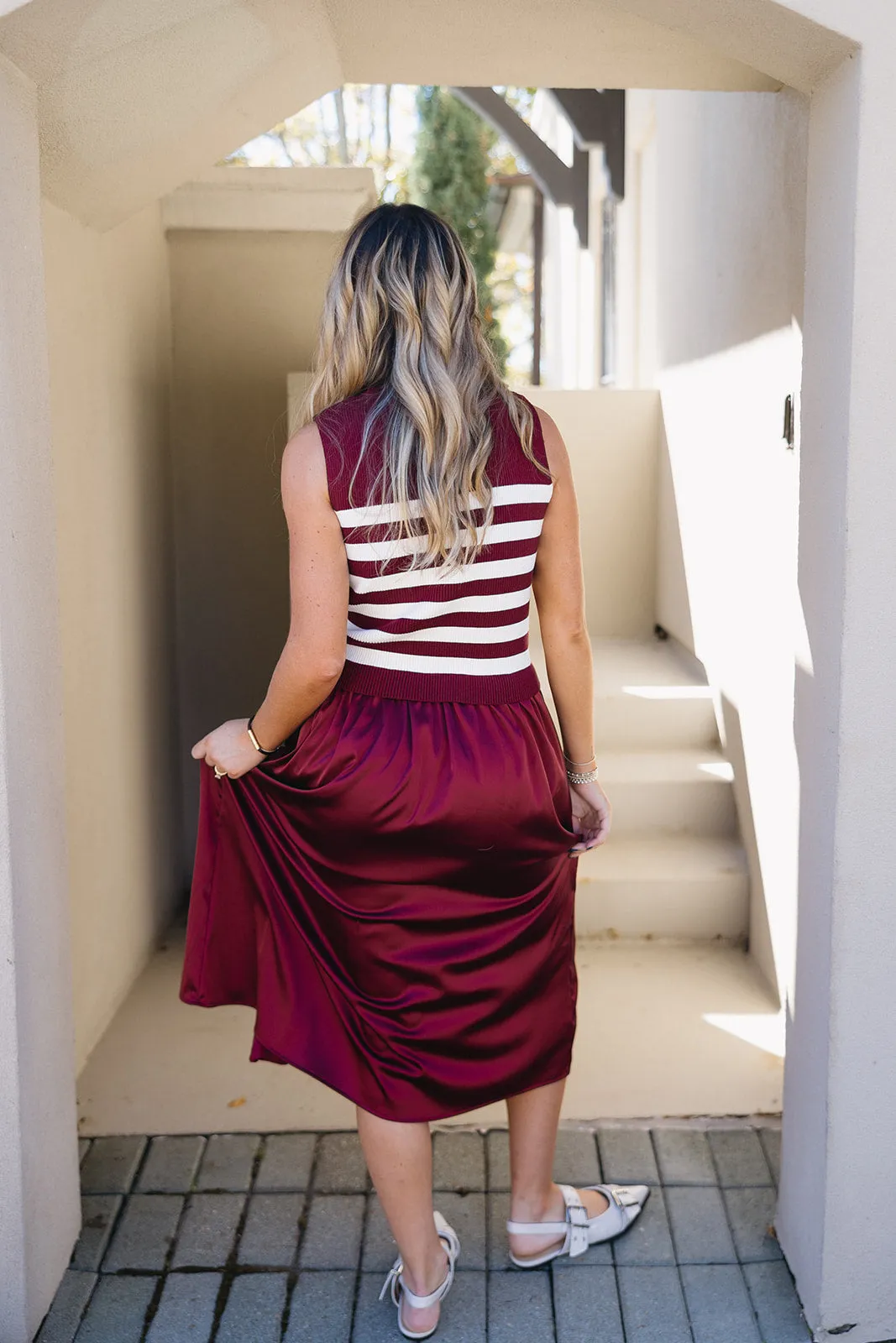 Kendall Midi Dress - Burgundy